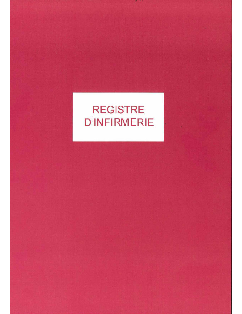 Registre d'infirmerie