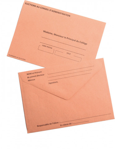 1000 enveloppes pour bulletin de vote rose 90 x 140mm 70g