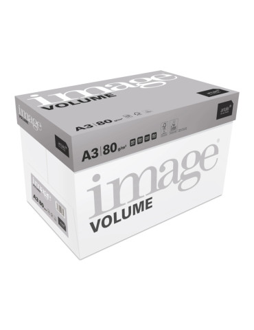 Carton de 5 ramettes 500 feuilles blanches IMAGE VOLUME A3 - 80g