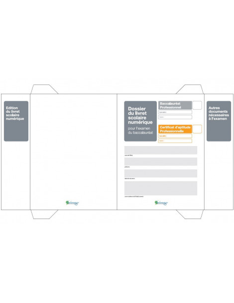 Dossier du livret scolaire numérique Bac pro et CAP - paquet de 20